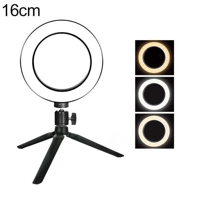 16cm Dimmable LED Selfie Ring Light with Tripod