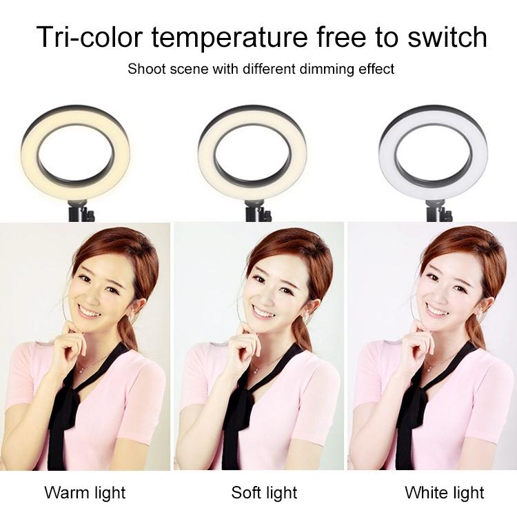 16cm Dimmable LED Selfie Ring Light with Tripod