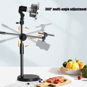 Desktop Photography Stand Kit with Mushroom Fill Light | 80W | 120mm