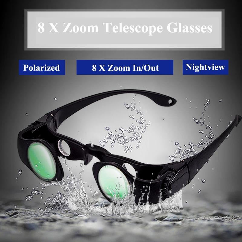 Zoomable Fishing Binoculars | 8X Magnification | Gray Clip
