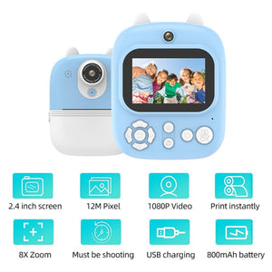 32GB Instant Camera with 2.4" Display & Card Reader for Kids | 1200W | Blue | Standard Blue