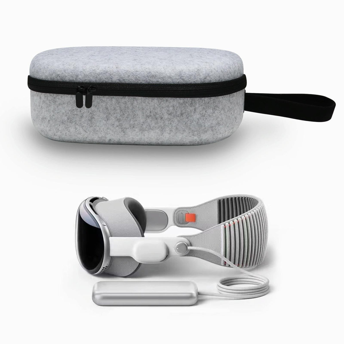 Portable VR Headset Storage Bag for Apple Vision Pro Glasses | Gray Felt