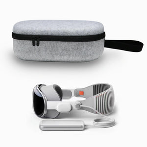 Portable VR Headset Storage Bag for Apple Vision Pro Glasses | Gray Felt