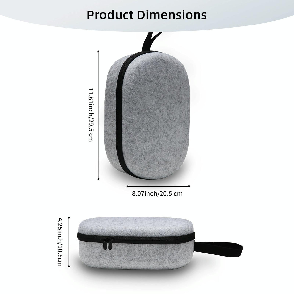 Portable VR Headset Storage Bag for Apple Vision Pro Glasses | Gray Felt