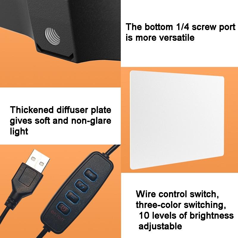 30cm Flat-Panel Live Fill Light with 3-Colour Temperature | Adjustable Bracket