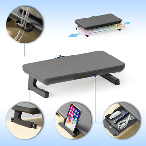 Adjustable Laptop Stand with Storage Drawer | Height Riser | Upgrade