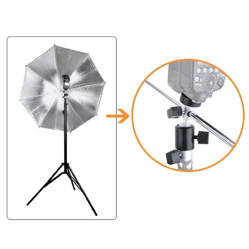 Black D - Type Flash Light Stand Bracket | Compact Design