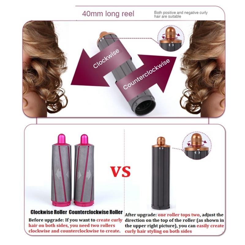 30mm Long Barrel Curling Iron for Dyson Hair Dryer | Upgraded Red