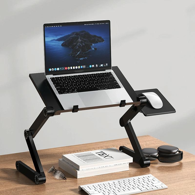 Portable Folding Laptop Desk with Height Adjustment & Storage