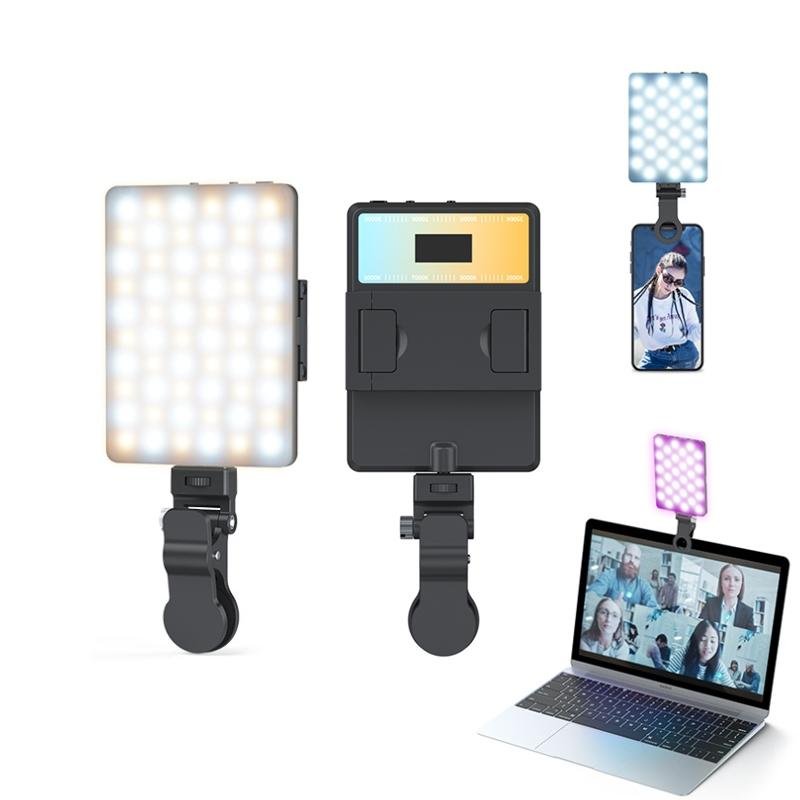 5W Mobile Phone Fill Light for Live Broadcast with Screen | V11 Cool & Warm