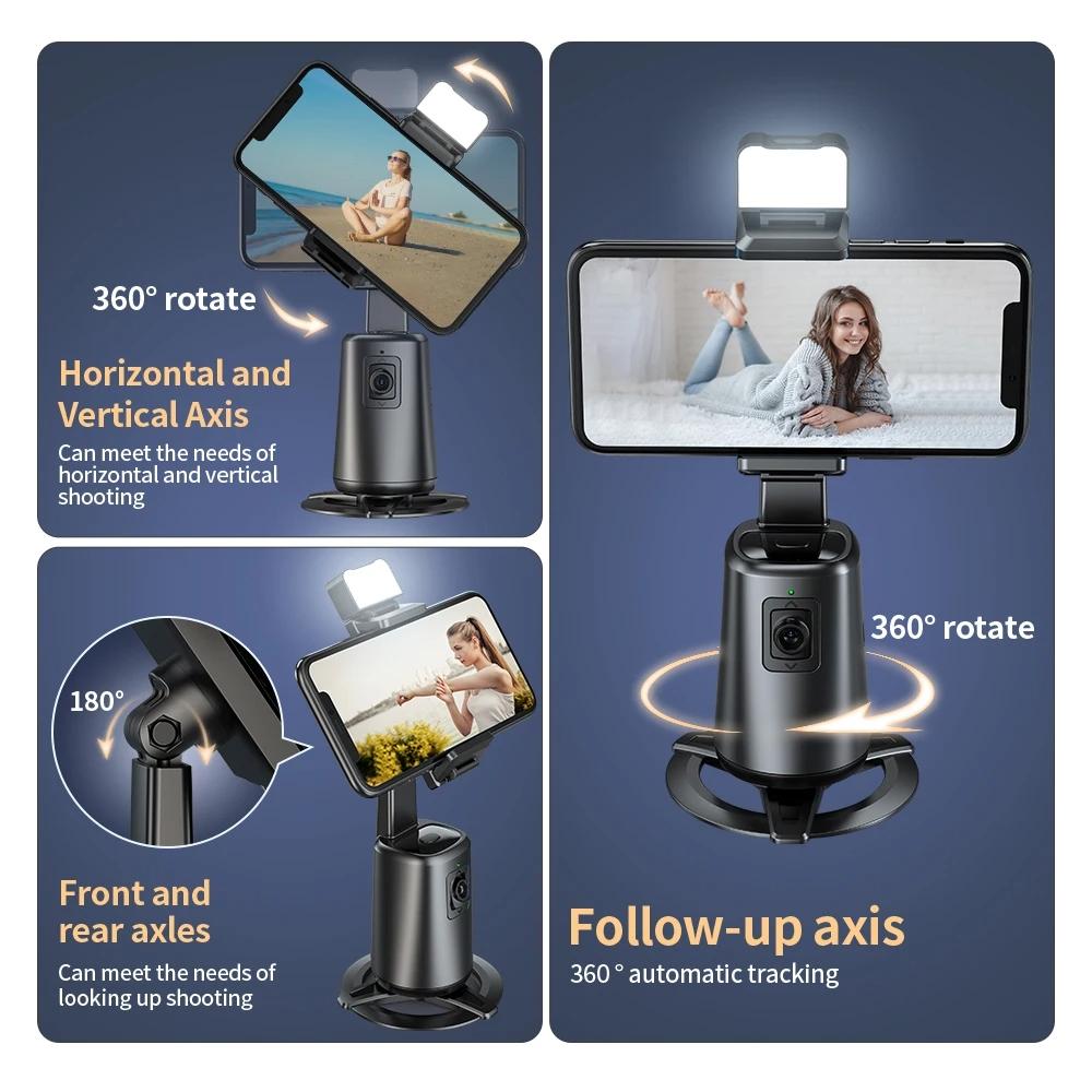 Auto Tracking Gimbal Stabilizer with Fill Light & Selfie Stick | 360° Rotation | A200 Set 2
