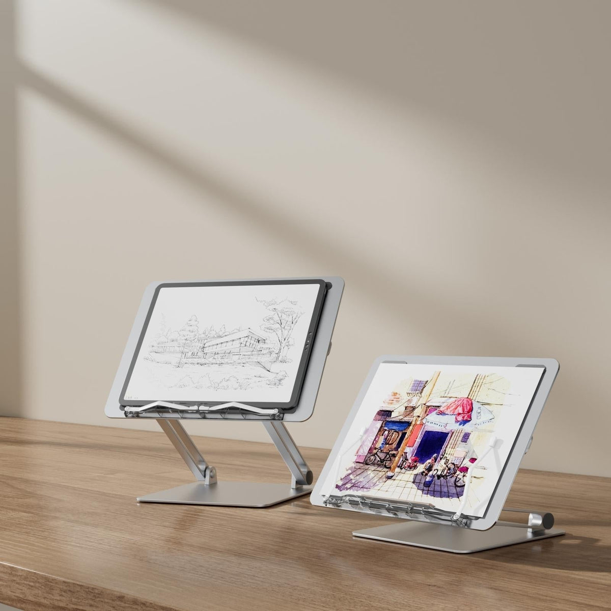 Portable Folding Laptop Stand with Adjustable Heat Dissipation | Book Clips