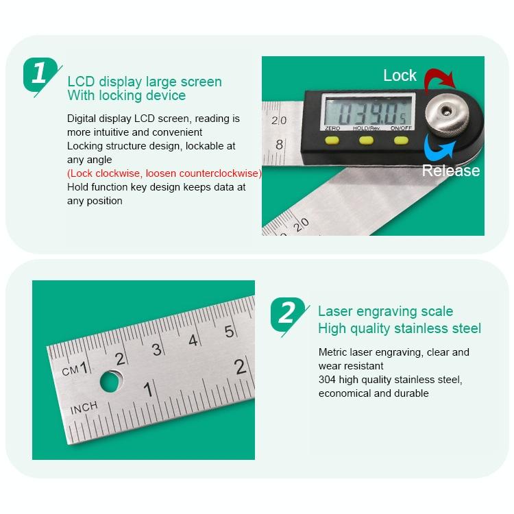 Digital Angle Finder Protractor Ruler | LCD Display