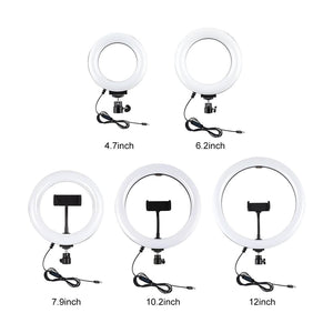 6.2" LED Ring Light with USB 3 Modes Dimmable | Desktop Tripod | Cold Shoe Ball Head