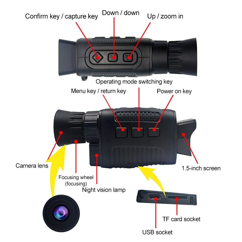 Digital Night Vision Monocular | 5X Zoom | Infrared Thermal Imaging