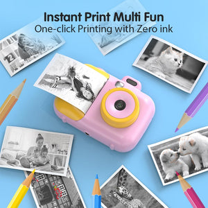 Smart Kids Thermal Camera with Printing Paper | 2.4" | Blue Focus | 503AF Pink Focus