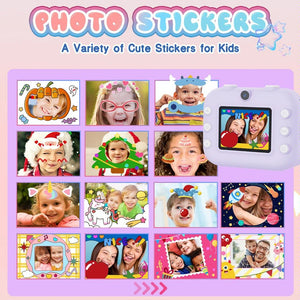 Blue Children's Thermal Camera with Dual-Camera 1080P HD | 2400W Pixel | 2.4-Inch Display | Purple