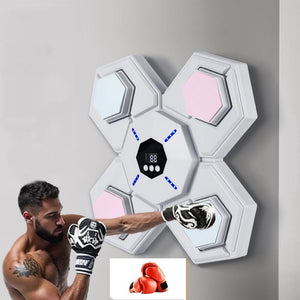 Rechargeable Bluetooth Boxing Machine with Adult & Child Gloves | Blue | With Child Gloves Pink & Blue