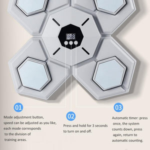 Rechargeable Bluetooth Boxing Machine with Adult & Child Gloves | Blue | With Child Gloves Pink & Blue