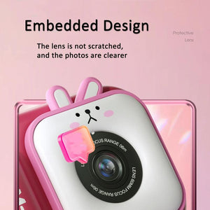 48MP Dual Lens Kids Digital Camera with 2.4" IPS Screen & 32GB TF Card | Blue Fox | With 32GB TF Card Pink Bunny