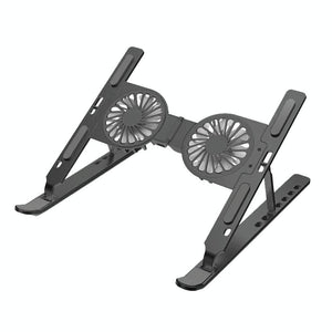 Foldable Laptop Cooling Stand with Ambient Light | Gray