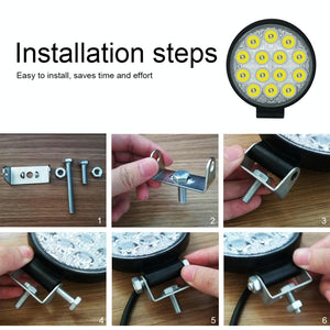 10.5W LED Spotlight | Waterproof Round Work Light | Car, Boat & Marine | DC 9-30V