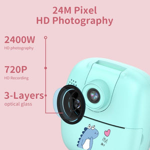 32GB Pink Cartoon Kids Camera with Rotating Lens | A18 HD