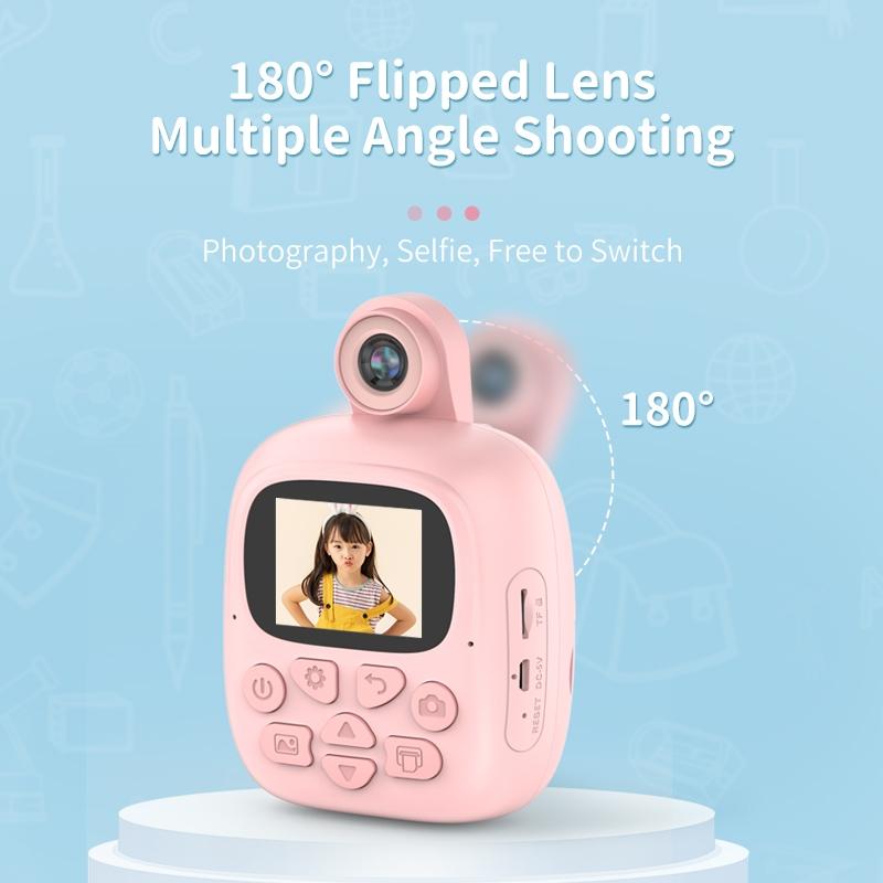 32GB Pink Cartoon Kids Camera with Rotating Lens | A18 HD
