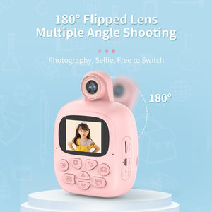 32GB Pink Cartoon Kids Camera with Rotating Lens | A18 HD