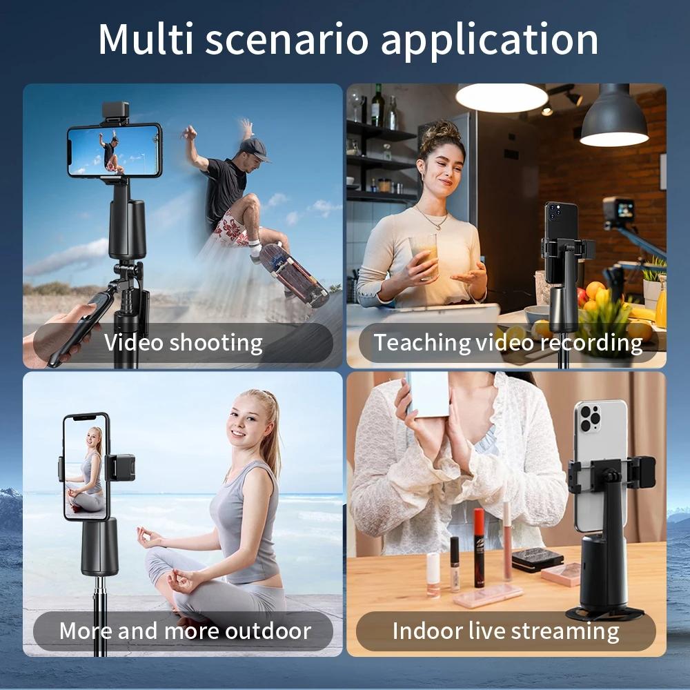 Auto Tracking Gimbal Stabilizer with Fill Light & Selfie Stick | 360° Rotation | A200 Set 3