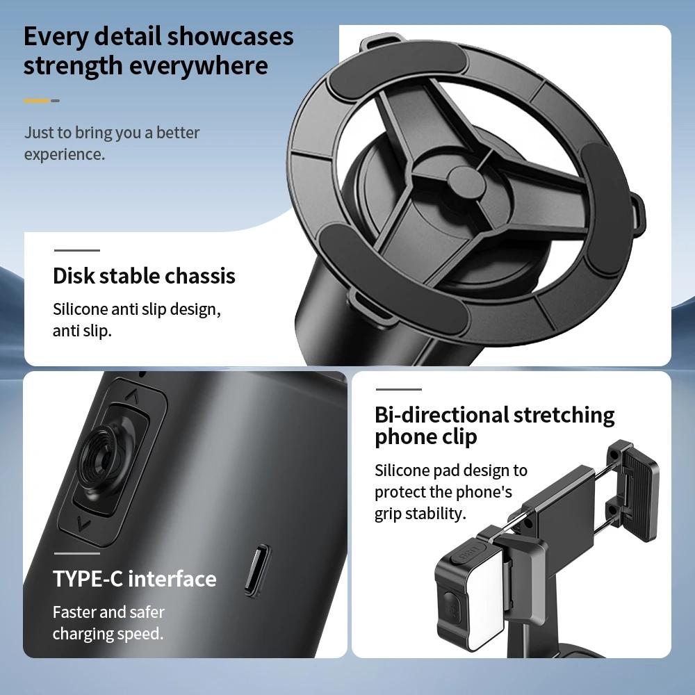 Auto Tracking Gimbal Stabilizer with Fill Light & Selfie Stick | 360° Rotation | A200 Set 3