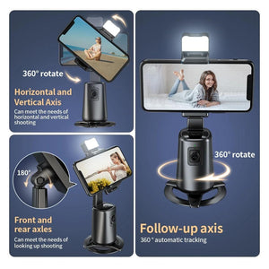 Auto Tracking Gimbal Stabilizer with Fill Light & Selfie Stick | 360° Rotation | A200 Set 3