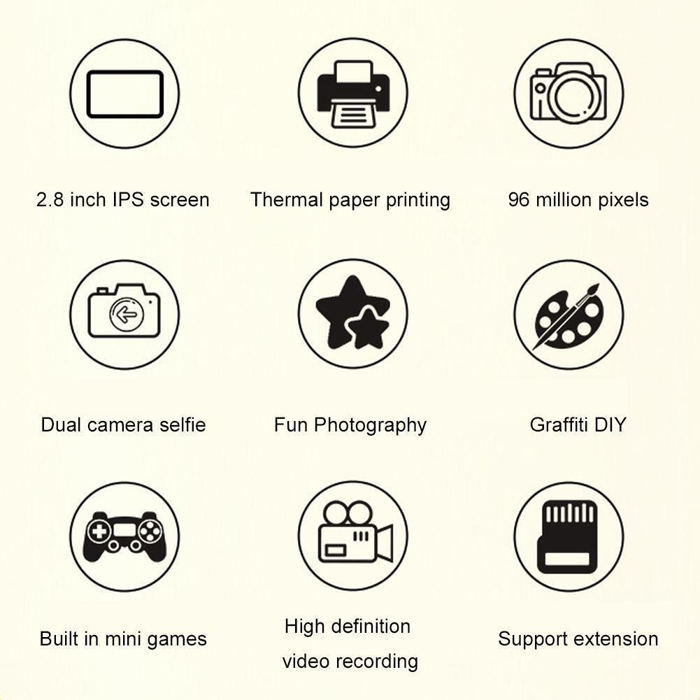 Instant Print Camera with Dual Lens | 2.8" Screen for Kids | Blue & Blue