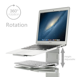 Adjustable Aluminum Laptop Stand | 360° Rotation | Ergonomic | 10-17 Inch | For MacBook Air & Pro