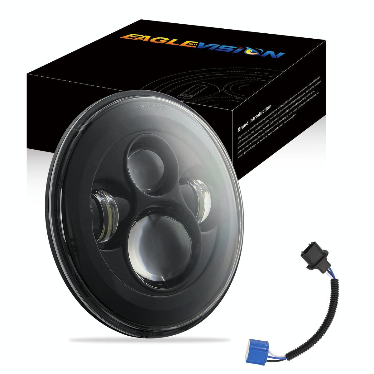 7 Inch Round LED Headlight | H4 / H13 | DC 9-30V | 4000Lm | 6000K | 40W | Jeep Wrangler