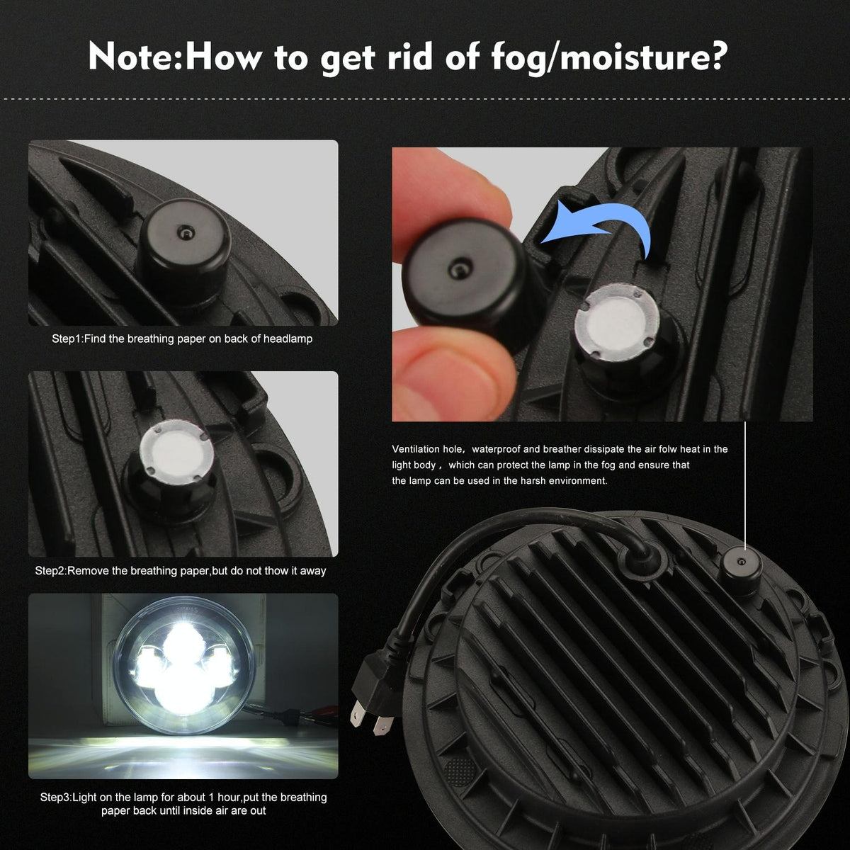 7 Inch Round LED Headlight | H4 / H13 | DC 9-30V | 4000Lm | 6000K | 40W | Jeep Wrangler