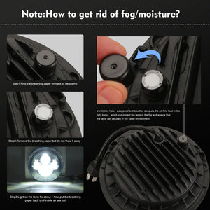 7 Inch Round LED Headlight | H4 / H13 | DC 9-30V | 4000Lm | 6000K | 40W | Jeep Wrangler