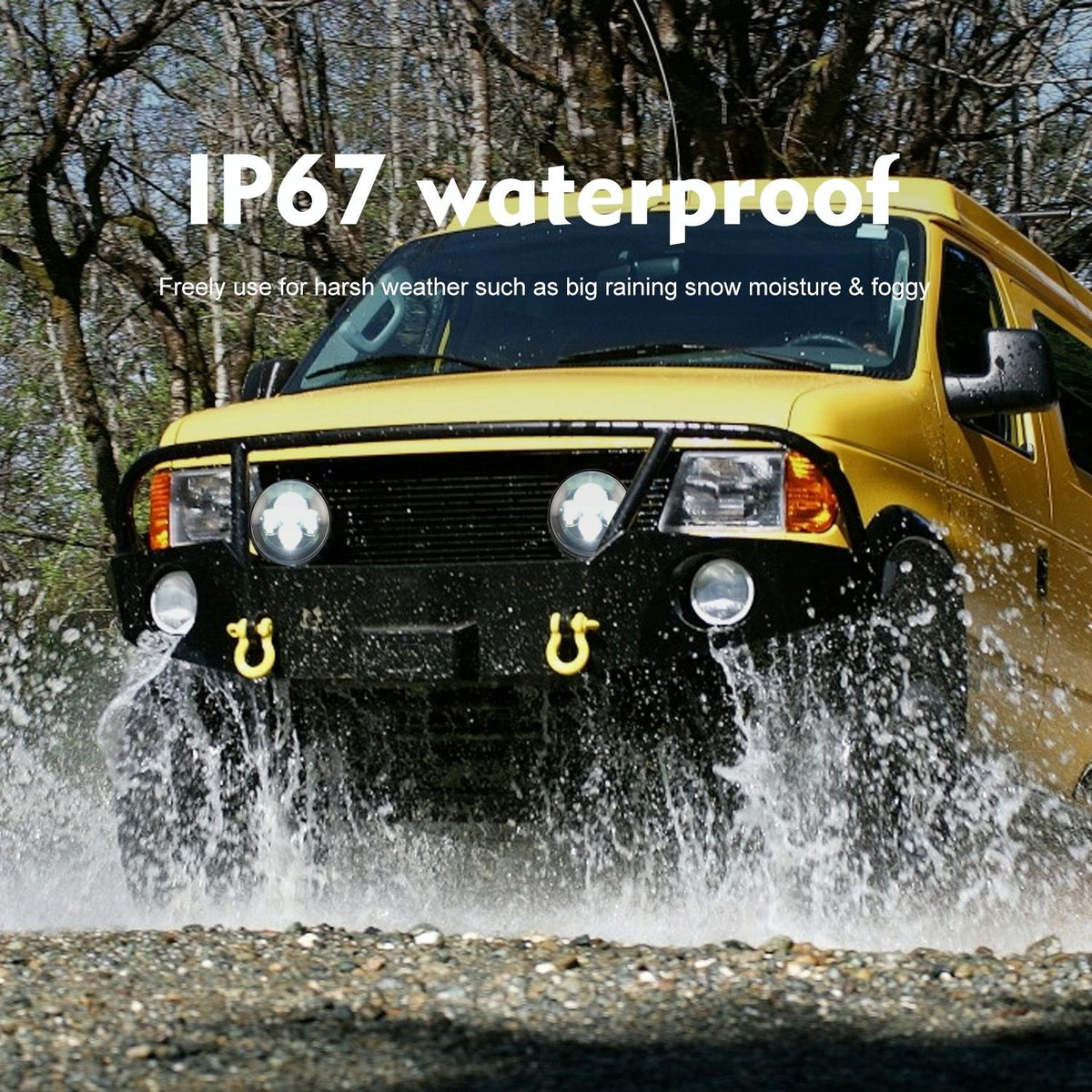 7 Inch Round LED Headlight | H4 / H13 | DC 9-30V | 4000Lm | 6000K | 40W | Jeep Wrangler