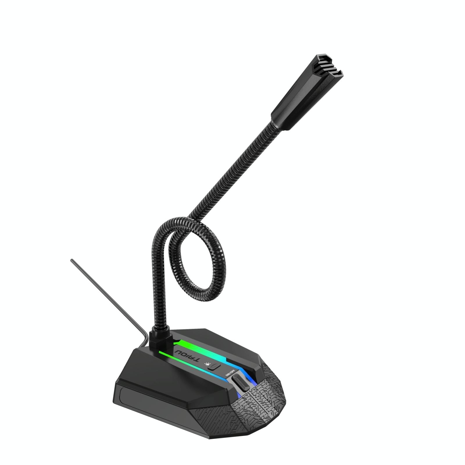 Flexible USB Microphone with RGB Lighting for Voice Chat & Video Conferencing