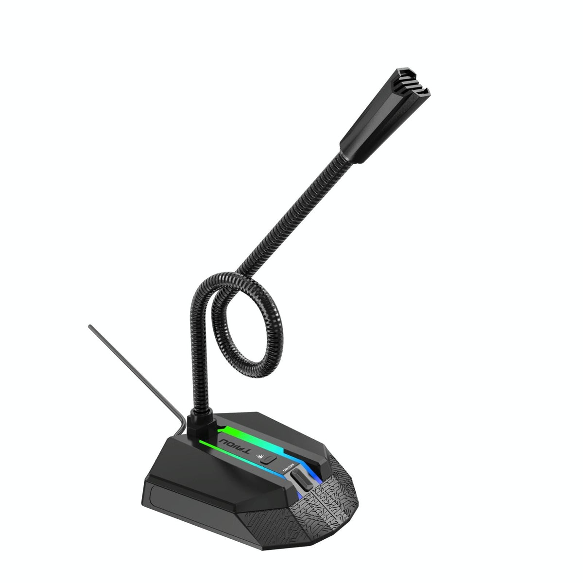 Flexible USB Microphone with RGB Lighting for Voice Chat & Video Conferencing