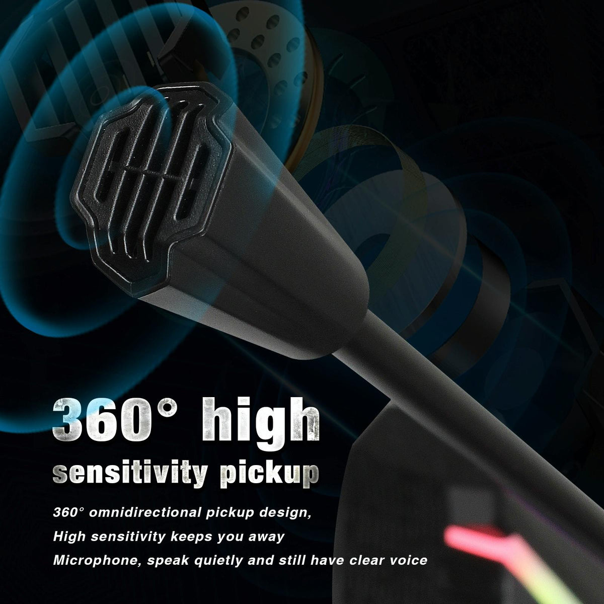 Flexible USB Microphone with RGB Lighting for Voice Chat & Video Conferencing