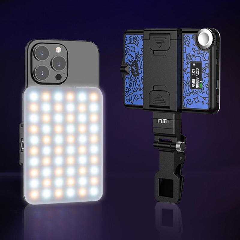 Rechargeable Clip Fill Light | 60 LEDs | 3 Light Modes | Front & Back Clip | A Type Blue - B Type White