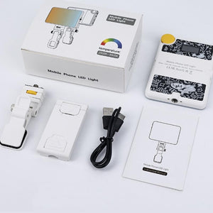 Rechargeable Clip Fill Light | 60 LEDs | 3 Light Modes | Front & Back Clip | A Type Blue - B Type White