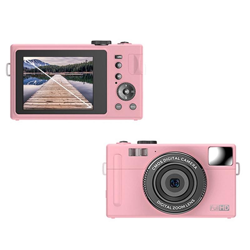 3.0 HD Children's Digital Camera with 48MP & 3" Screen | Pink + Card Reader