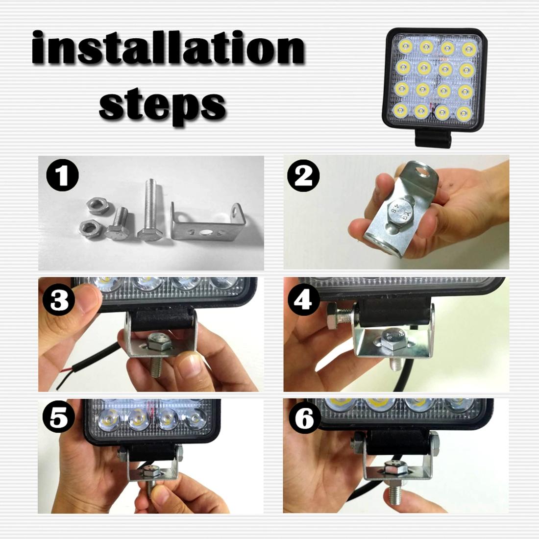 12W LED Spotlight | Square Waterproof | Car, Boat & Marine | DC 9-30V | White Light