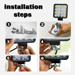 12W LED Spotlight | Square Waterproof | Car, Boat & Marine | DC 9-30V | White Light