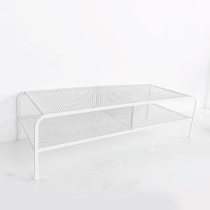 Desk Organizer Bracket for Elevated Computer Monitor | Wrought Iron | Double Layer Split