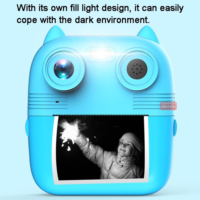 Instant Print Camera with Dual Lens | 2.8" Screen for Kids | Blue + Pink | 32GB Card