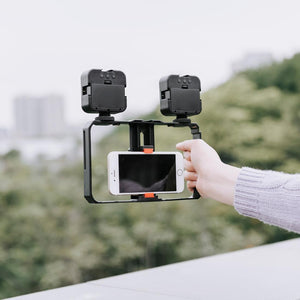 Vlogging Video Rig with Mic & Fill Light for Smartphone