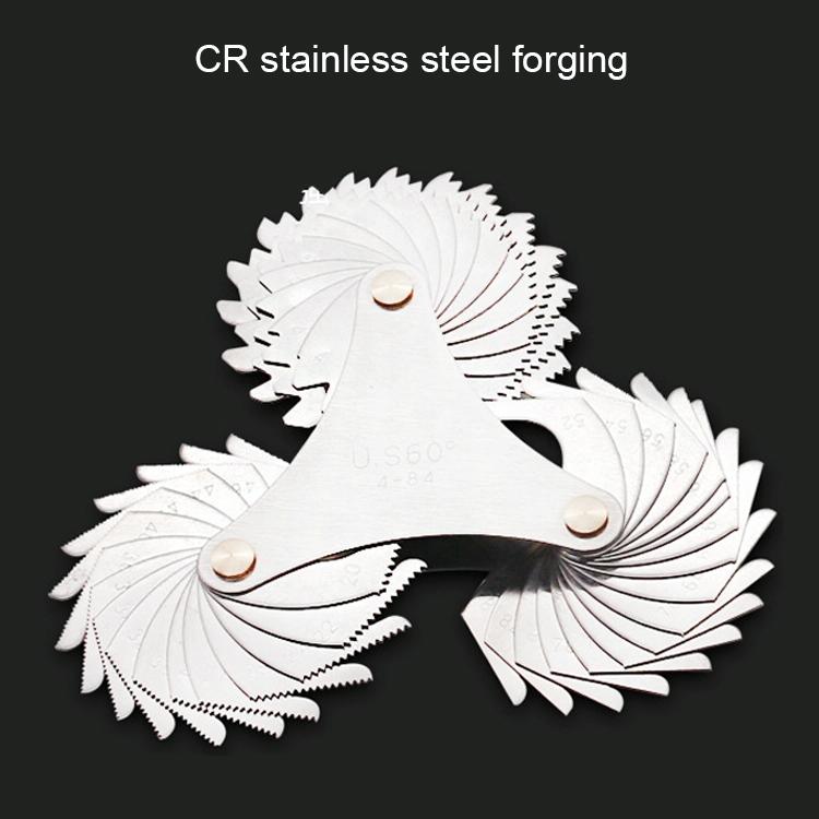 60° Stainless Steel Thread Gauge | 51 Pieces